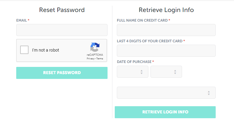 Image of password reset screen during Spokeo login process