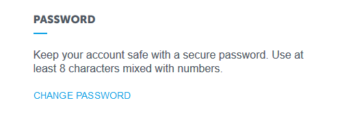 Image of the password reset option in the Spokeo Account settings.