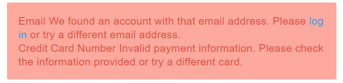 Image of Spokeo Email Already In Use Error Message