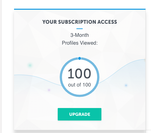 Image of what shows on your account when quota is full